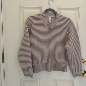 Varley Talbert Ribbed Knit cropped Sweater - Cream